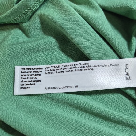 Eileen Fisher Women's Tunic Size XS Boat Neck Slit Side Long Length Top Green 60 - Picture 9 of 10